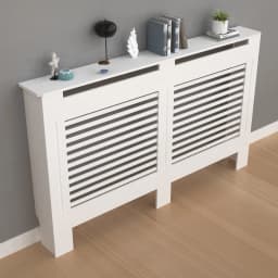 Radiator Cover Wood Cabinet White Horizontal Slat Heater Covers Modern Tall Radiator Shelf