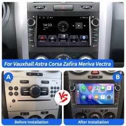 ESSGOO 7" Android 14 Car Stereo Radio Carplay Android Auto For Opel Vauxhall Corsa C/D Antara Astra Zafira RDS Wifi Mirror Link