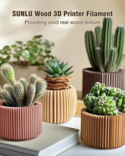 SUNLU 5KG 3D Filament PLA Wood/Marble/1.75mm 1KG Reuseable Spool Neatly Wound 3D Printer Filaments for Most FDM Printer