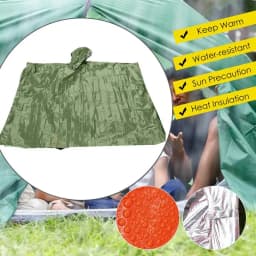 Emergency Water Proof Raincoat Aluminum Film Disposable Poncho Cold Insulation Rainwear Blankets Survival Tool Camping Equipment