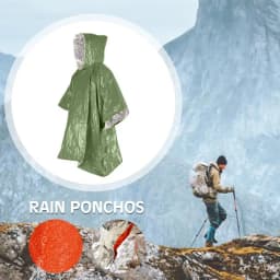 Emergency Water Proof Raincoat Aluminum Film Disposable Poncho Cold Insulation Rainwear Blankets Survival Tool Camping Equipment
