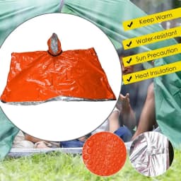 Emergency Water Proof Raincoat Aluminum Film Disposable Poncho Cold Insulation Rainwear Blankets Survival Tool Camping Equipment