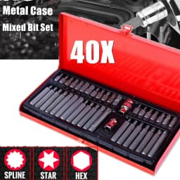 Metal Case 40PEICES Hex Torx Star Spline Bit Socket Set Long Short Reach Allen Key Chrome vanadium 3/8" And 1/2" drive sockets