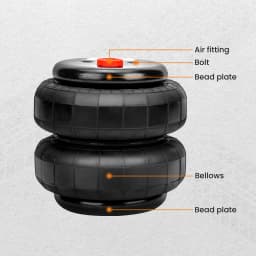 2x Universal Air Ride Suspension Bags Pair Standard 2500lb 1/2"npt Single Port for Ford F150