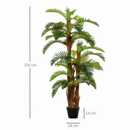 Outsunny Artificial Palm Plant Fake Tree for Home Office, 150cm