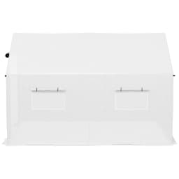 2 X 3(m) Polytunnel Greenhouse with Wide Door & 4 Mesh Windows, White