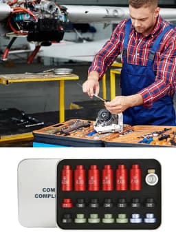 Headspace Gauge Comparator Kit Aluminum Bullet Comparator Kit With 14 Inserts And 6 Bushings for Reloading Equipment