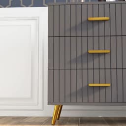 HOMCOM Bedroom Chest of Drawers, 3-Drawer Dresser with Aluminium Legs