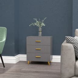 HOMCOM Bedroom Chest of Drawers, 3-Drawer Dresser with Aluminium Legs