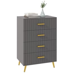 HOMCOM Bedroom Chest of Drawers, 3-Drawer Dresser with Aluminium Legs