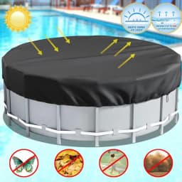 8/10/12FT Round Swimming Pool Covers ForAbove Ground Pools Hot Tub Cover Solar Covers Heavy Duty Tear Resistant Pool Cover