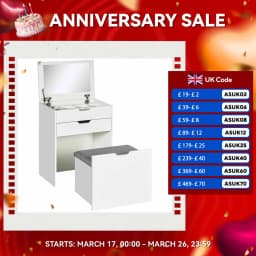 HOMCOM Dressing Table with Mirror and Stool, Vanity Table with Storage, White
