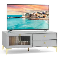 GOFLAME TV Stand for 55-Inch TV 120cm TV Console Cabinet-Light Gray