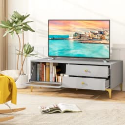 GOFLAME TV Stand for 55-Inch TV 120cm TV Console Cabinet-Light Gray