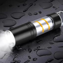 Camping LED Flashlight With Side Light Rechargeable Outdoor Light Powerful Zoomable Flashlight Camping Lantern Atmosphere Light