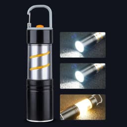Camping LED Flashlight With Side Light Rechargeable Outdoor Light Powerful Zoomable Flashlight Camping Lantern Atmosphere Light