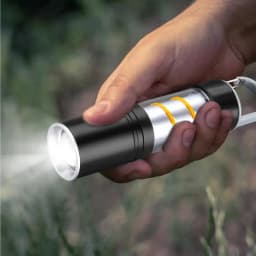 Camping LED Flashlight With Side Light Rechargeable Outdoor Light Powerful Zoomable Flashlight Camping Lantern Atmosphere Light