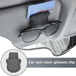 Car Sunglasses Holder Car Magnetic Leather Clip Card Ticket Holder Auto Sun Visor Glasses Box Decoration Accessories Universal