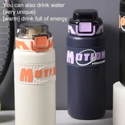 Water Bottles Straw Lid Stainless Steel Water Bottles Large-Capacity Leak Proof Water Cup Handle Travel Mug With Traw Lid Handle