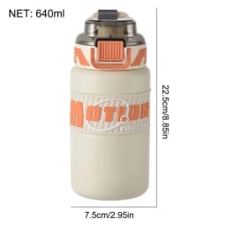 Water Bottles Straw Lid Stainless Steel Water Bottles Large-Capacity Leak Proof Water Cup Handle Travel Mug With Traw Lid Handle