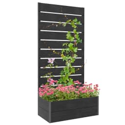 Garden Planter with Trellis for Vine Climbing Plants, Flowers, Herbs, Black