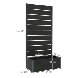 Garden Planter with Trellis for Vine Climbing Plants, Flowers, Herbs, Black
