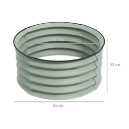 Set of 2 Raised Garden Bed Metal Planter Box with Safety Edging, Green