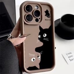 Candy Color Cute Cat Phone Case For iPhone 11 Case iPhone 13 15 12 14 16 Pro Max XR XS X 7 8 Plus SE 2020 Matte Shockproof Cover