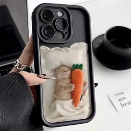 Candy Color Cute Cat Phone Case For iPhone 11 Case iPhone 13 15 12 14 16 Pro Max XR XS X 7 8 Plus SE 2020 Matte Shockproof Cover