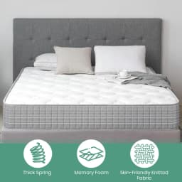 Good Nite Double Mattress - 7 Inch Hybrid Spring & Memory Foam, Zoned Support, Deep H6 Firmness, Comfortable Knitted Fabric