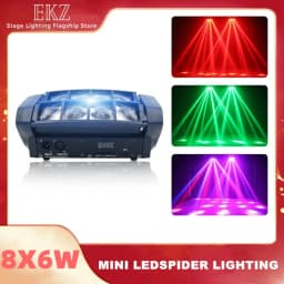 Free Shipping High Quality 8X6W RGBW Mini Led Spider Light DMX512 Moving Head Lights For Dj Stage Club Disco KTV Party