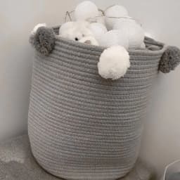 【Lifeideas】Cotton Woven Clothes Storage Basket Laundry Basket Foldable Dirty Clothes Sundries Toys Storages Organizer