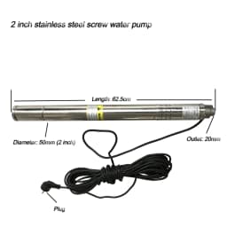 50mm (2 inch) Deep Well Submersible Water Pump Deep Well Water Pump 220V Screw Submersible Water Pump for Home 2 Inch Well Pump