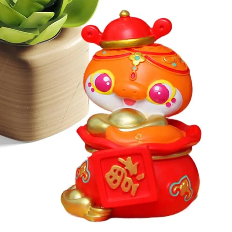 Chinese New Year Snake Figurine Cartoon Snake Sculpture Table Collectible Miniature Chinese Snake Figurines 2025 Year Of The