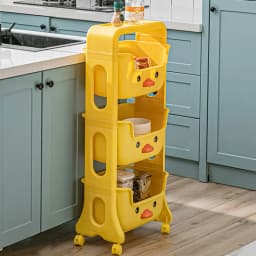 Livingandhome Mobile Multi-Tier Kids Toy Storage Rack Shelf