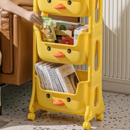 Livingandhome Mobile Multi-Tier Kids Toy Storage Rack Shelf