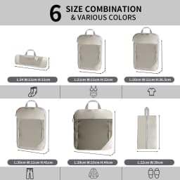 6Pcs Compression Packing Cubes Set for Travel Packing Cubes Compression Compressible Storage Bags for Carry On and Suitcases