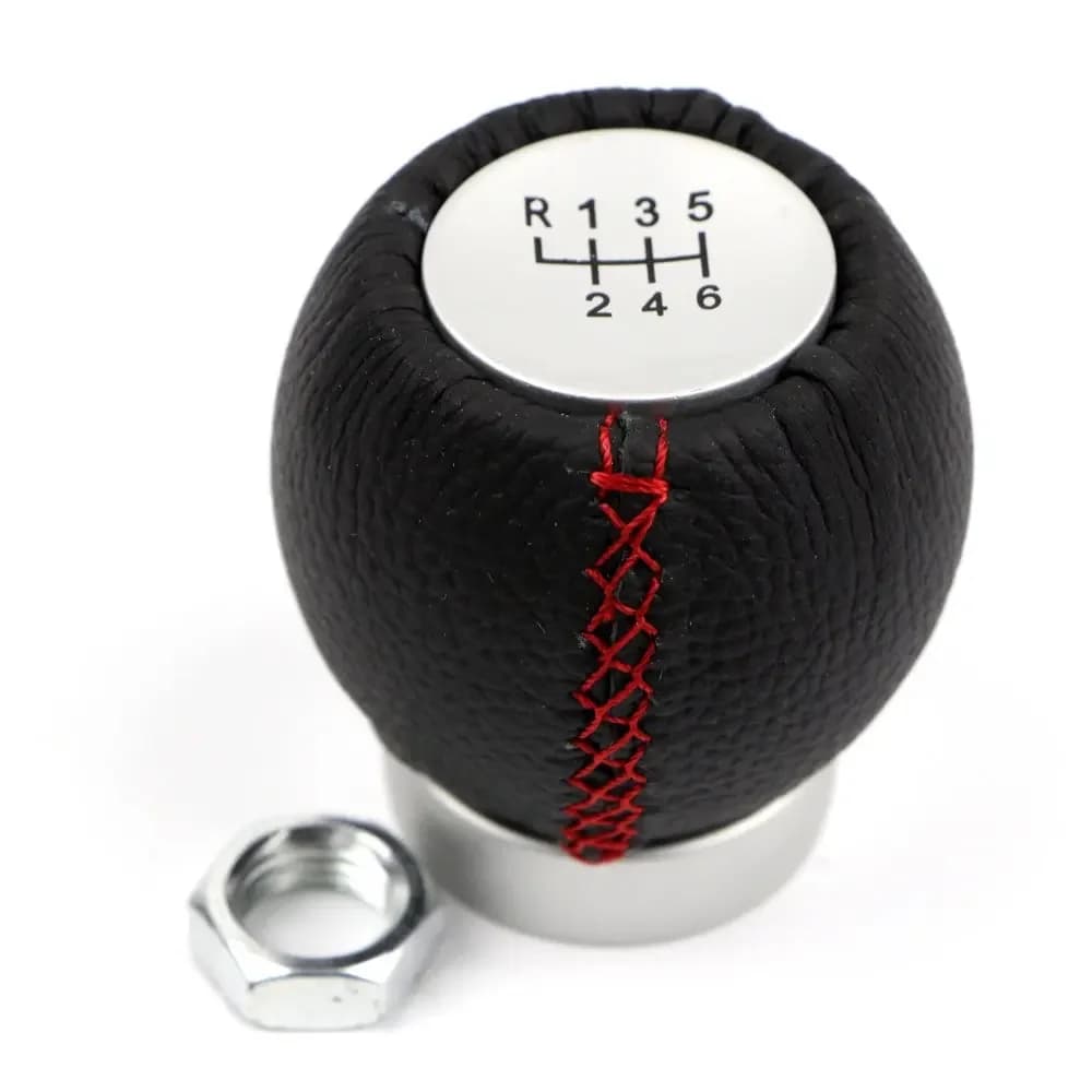 Car Interior Gear Shift Knob 6 Speed for Toyota Manual Handle Lever Stick Shifter Red Stitch Handball Leather Replacement