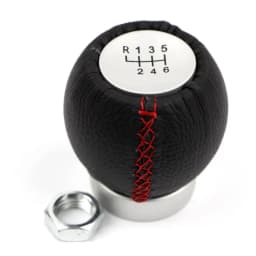 Car Interior Gear Shift Knob 6 Speed for Toyota Manual Handle Lever Stick Shifter Red Stitch Handball Leather Replacement