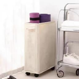 Flodable Laundry Baskets Large Slim Folding Hamper On Wheels 42L Freestanding Narrow Corner Bin With Handle Dirty Clothes