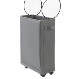 Flodable Laundry Baskets Large Slim Folding Hamper On Wheels 42L Freestanding Narrow Corner Bin With Handle Dirty Clothes