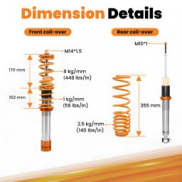 maXpeedingrods Coilovers for BMW 5 E39 1995-2003 RWD notchback 525i 530i 540i 520d