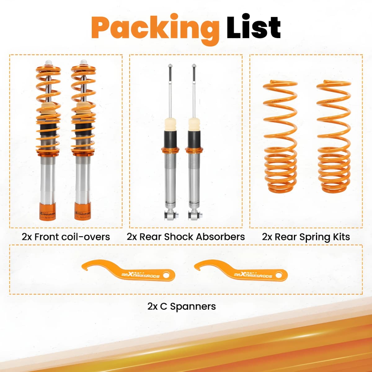maXpeedingrods Coilovers for BMW 5 E39 1995-2003 RWD notchback 525i 530i 540i 520d