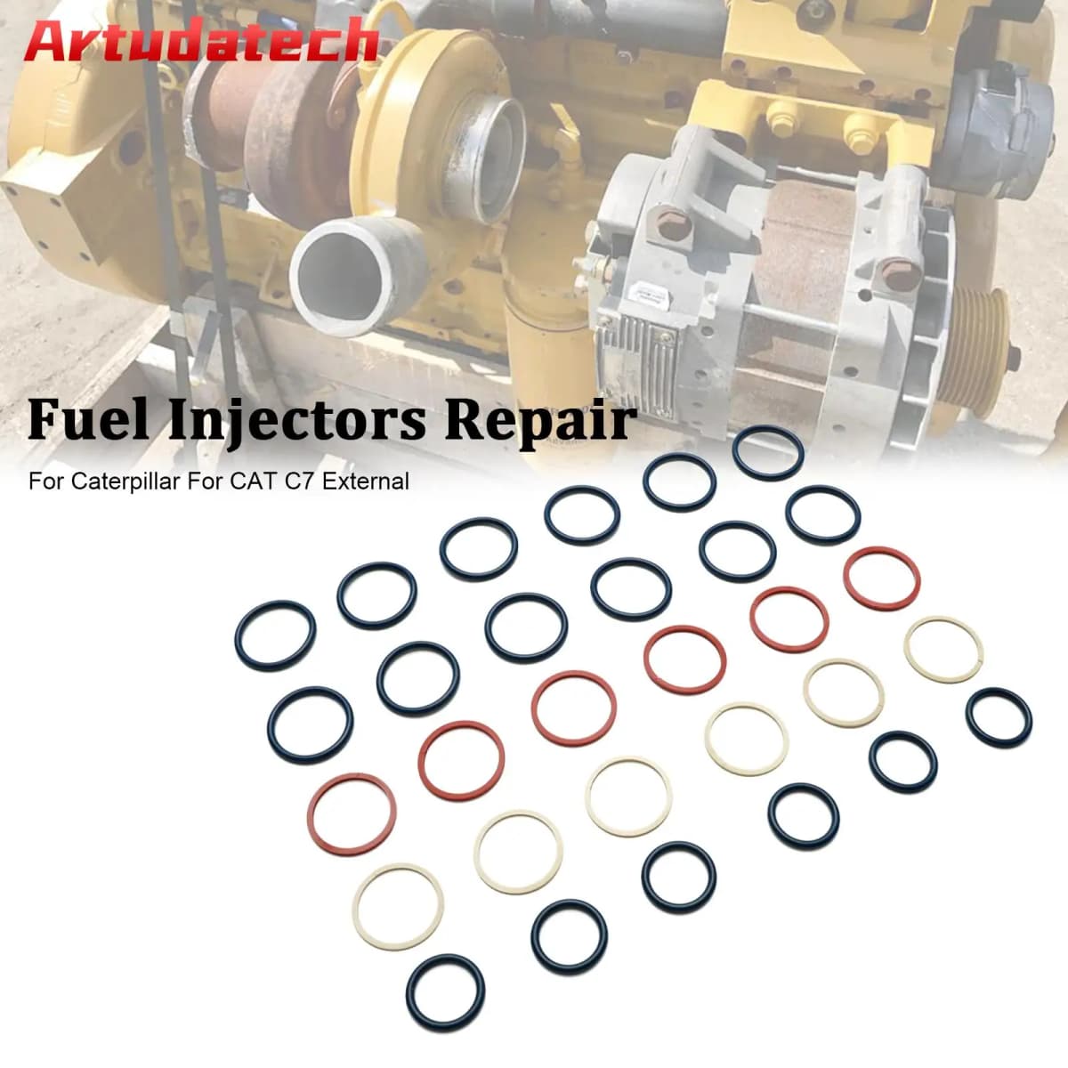 Artudatech 6PCS Fuel Injectors Seal O-Ring Kit Fit Caterpillar C7 Fit CAT C7 External