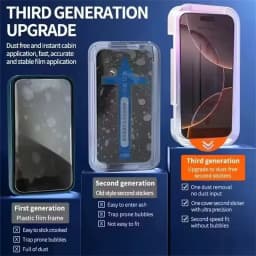 5Pcs Dust Proof Installation Privacy Screen Protector For iPhone 16 15 14 11 12 13 17 Pro Max XS XR X 7 8 16 Plus Anti-spy Glass