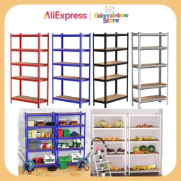 180CM HEIGHT 4 COLORS 5-Tier Shelving Unit Heavy Duty Shelving Unit for Storage Tool-Free Assembly Capacity 1925LBS