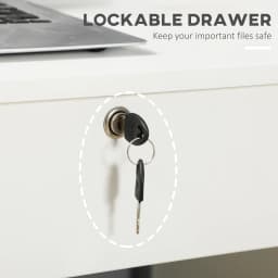 HOMCOM Computer Desk Writing Desk with Five Drawers for Home Office White