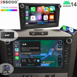 ESSGOO Black Carplay For Opel/Vauxhall Corsa D Astra H Zafira Android 14 GPS NAVI AI Voice Control 7” Car Stereo WIFI BT SWC RDS