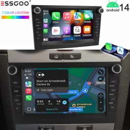 ESSGOO Black Carplay For Opel/Vauxhall Corsa D Astra H Zafira Android 14 GPS NAVI AI Voice Control 7” Car Stereo WIFI BT SWC RDS