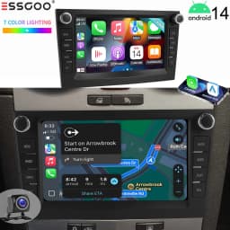 ESSGOO Black Carplay For Opel/Vauxhall Corsa D Astra H Zafira Android 14 GPS NAVI AI Voice Control 7” Car Stereo WIFI BT SWC RDS